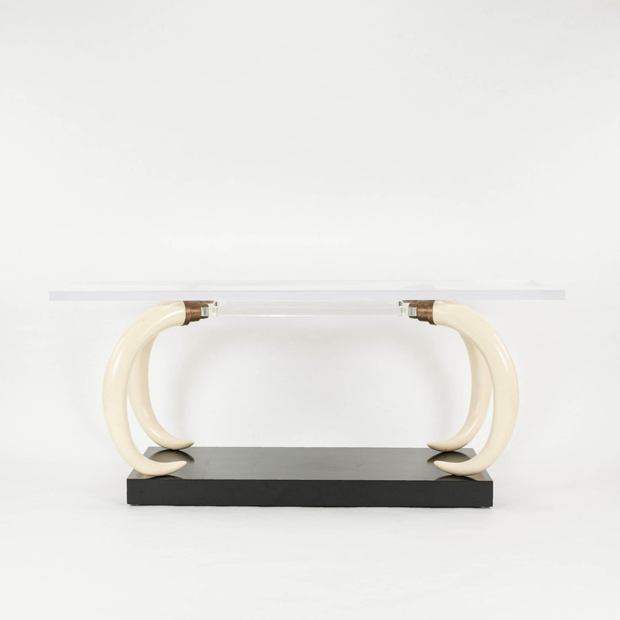 1970s Faux Tusk Lucite Console Table