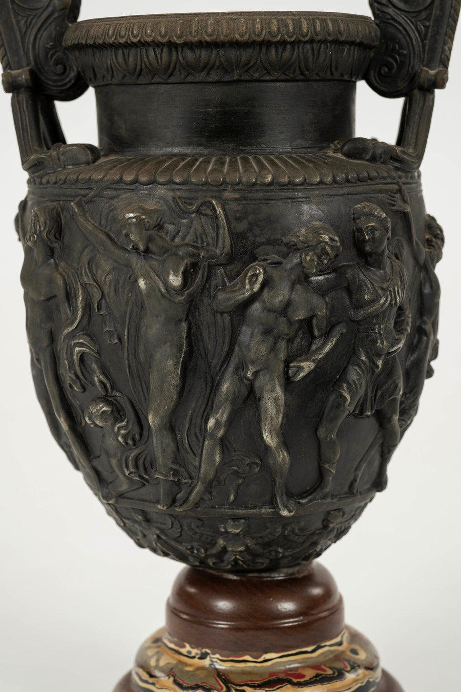 Neoclassical Revival Bas Relief Bronze Urn Vase