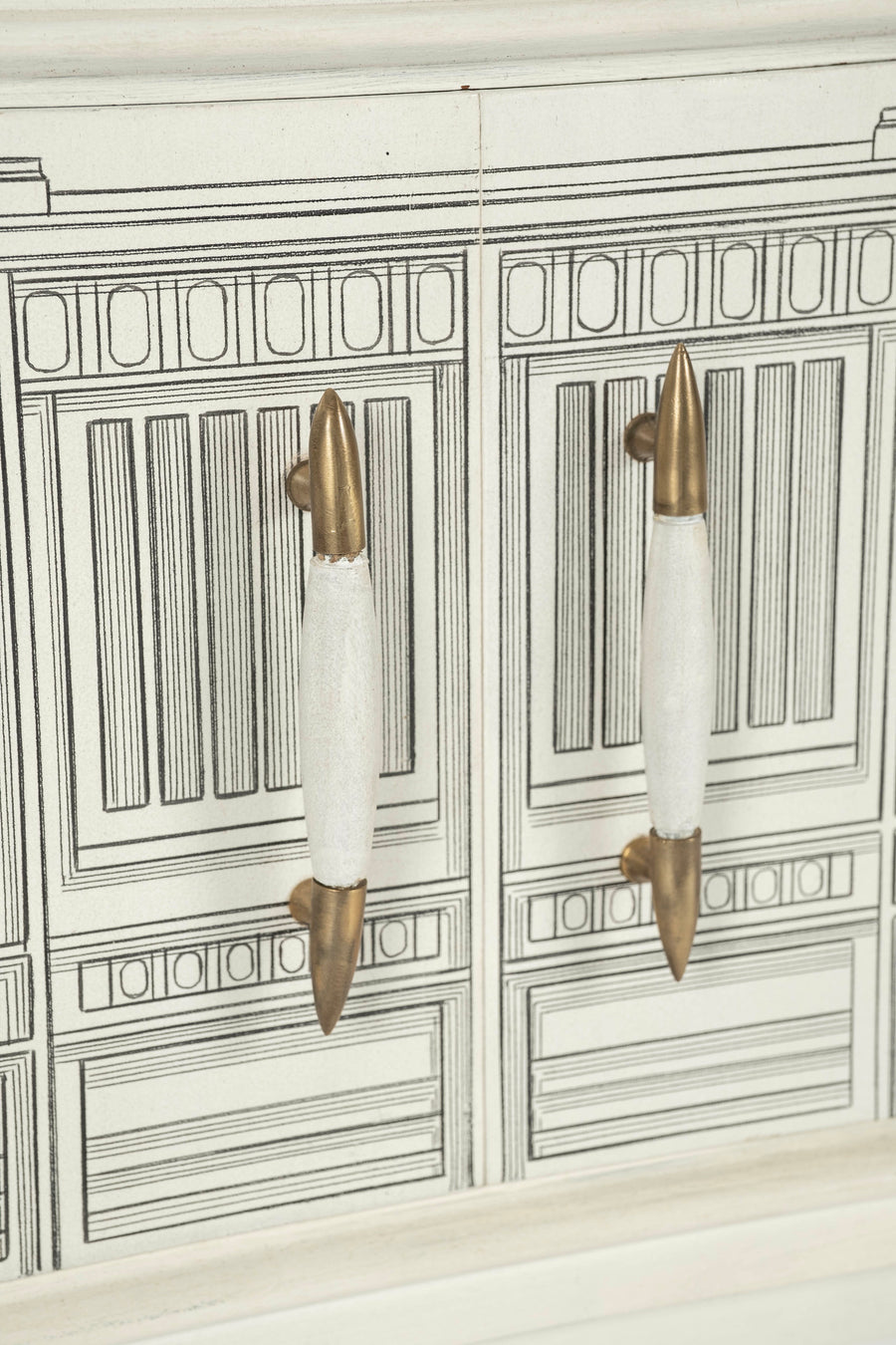 Pair Architectural Nightstands in the Manner of Fornasetti