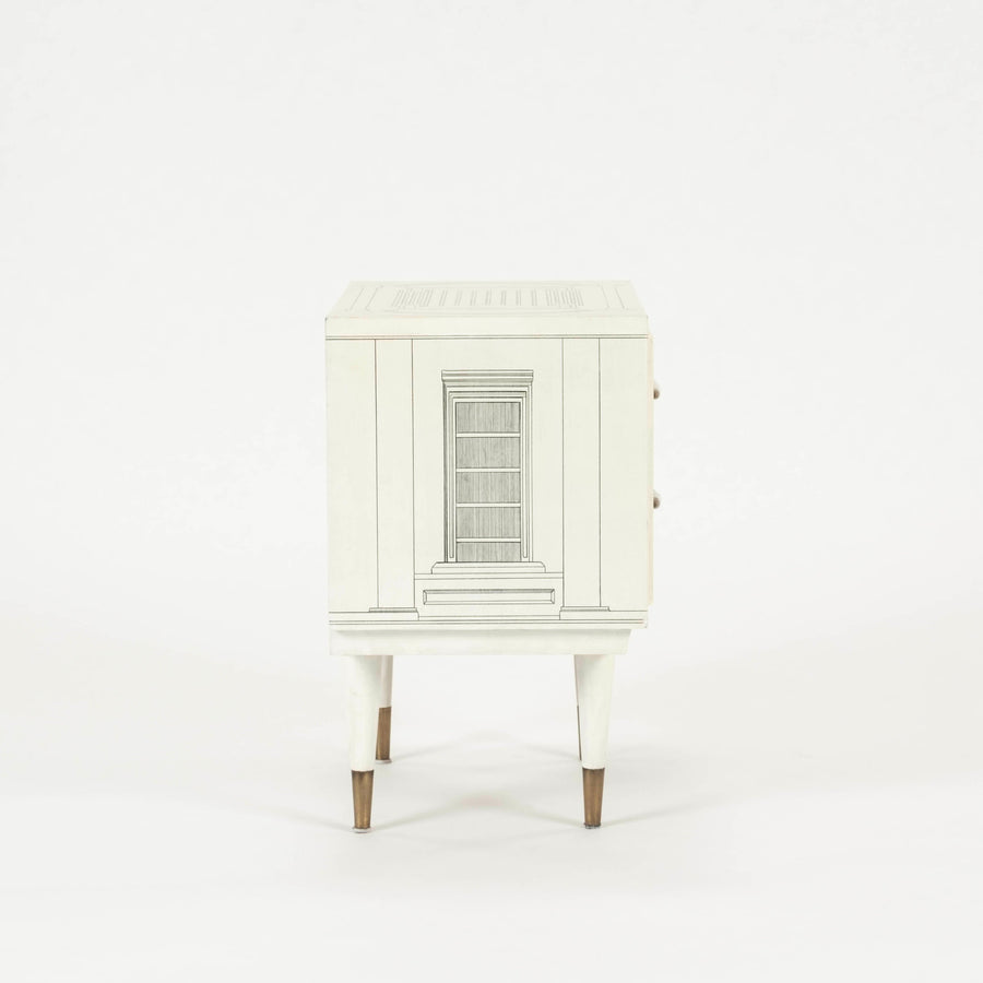 Pair Architectural Nightstands in the Manner of Fornasetti