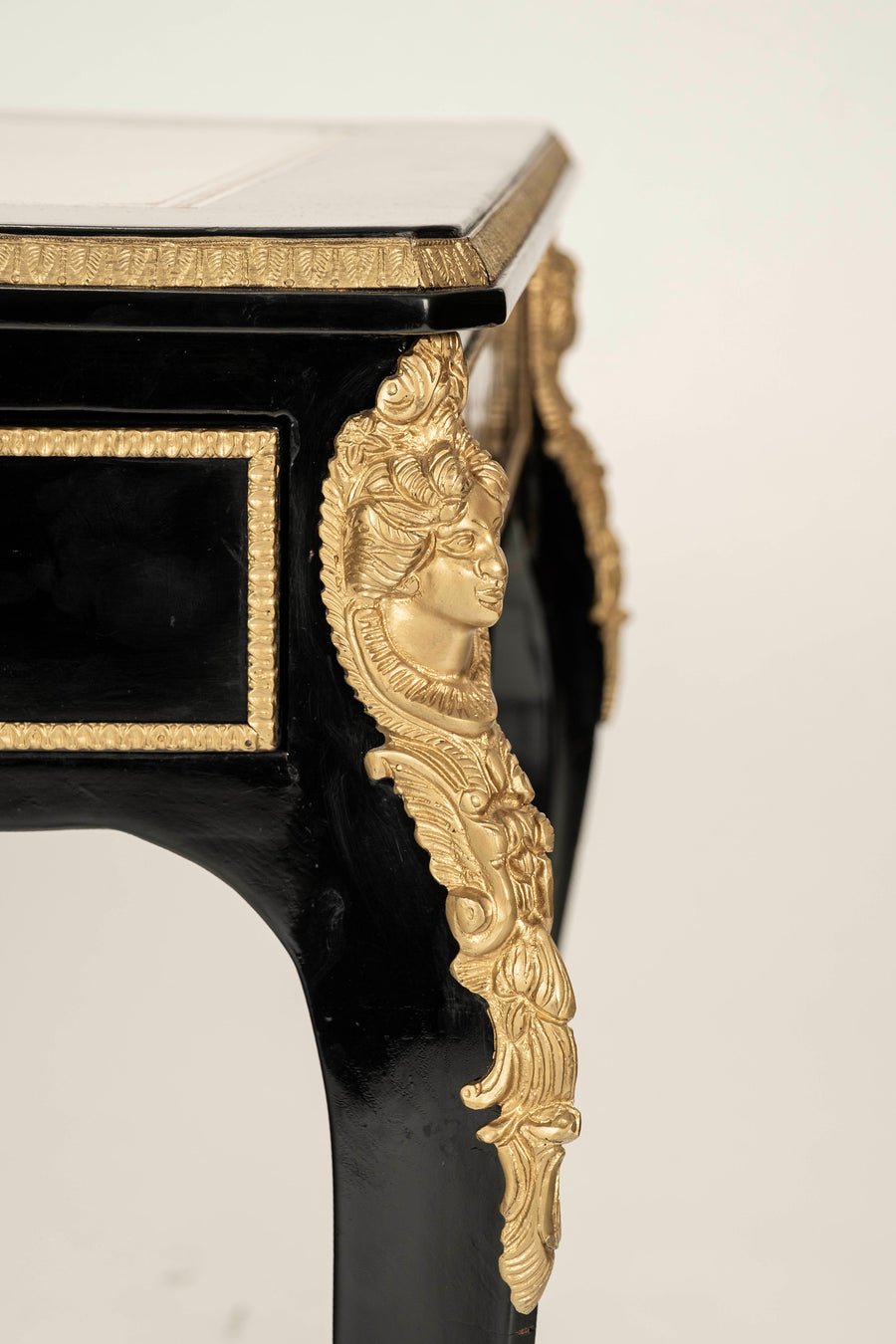 Regency Style Black Lacquered Desk