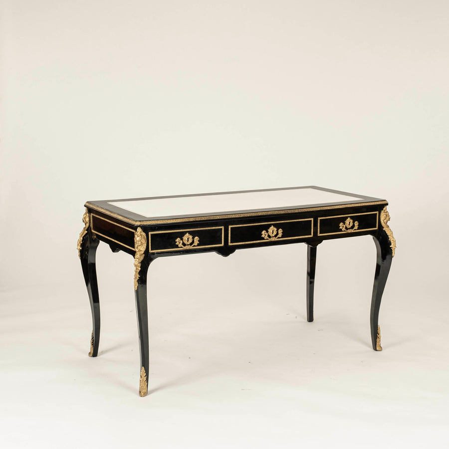 Regency Style Black Lacquered Desk