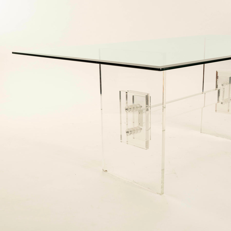 1970s Lucite Glass Dining Table