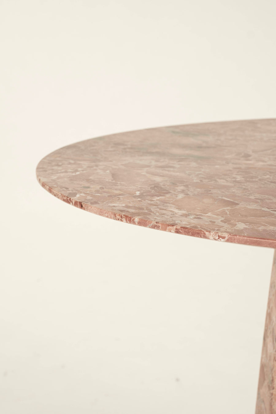 Honed Pink Rouge Fleur de Pecher Marble Center Table