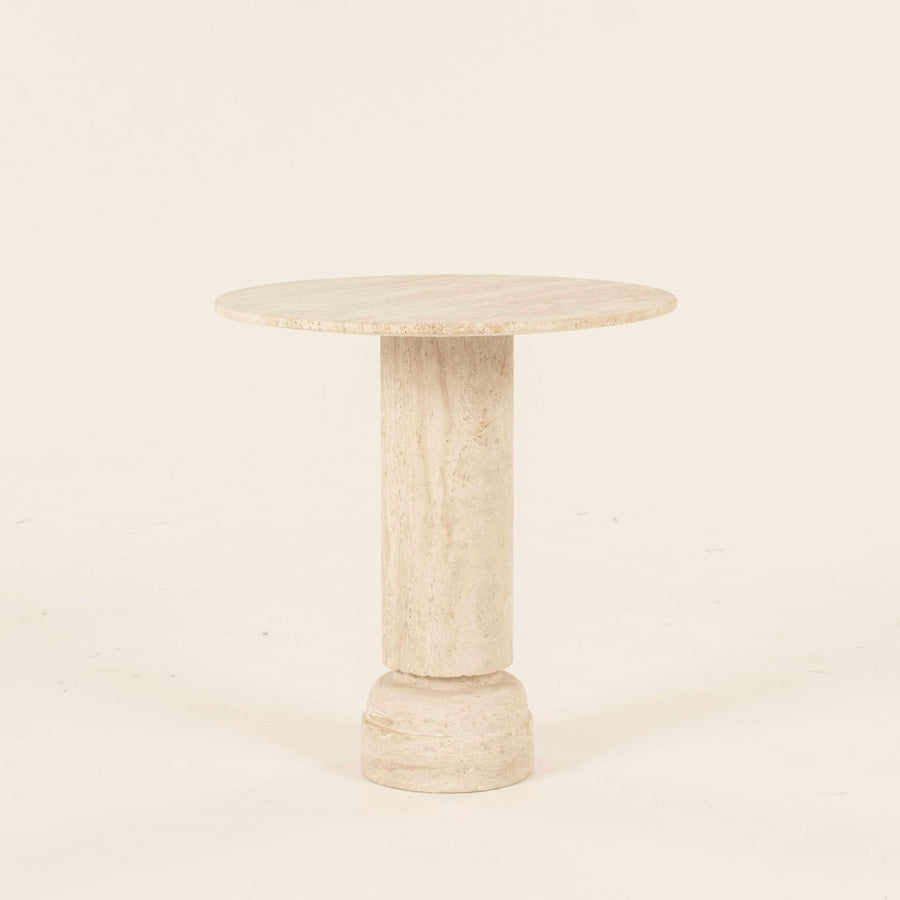 Honed Travertine Occasional Side Table