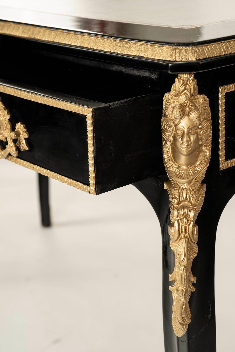 Regency Style Black Lacquered Desk