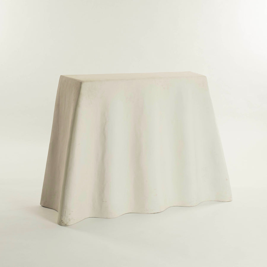 Pair Plaster Draped Consoles