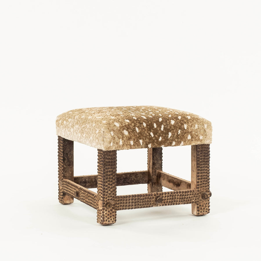 19th Century Ashanti Ghana King Axis Antelope Linen Stool