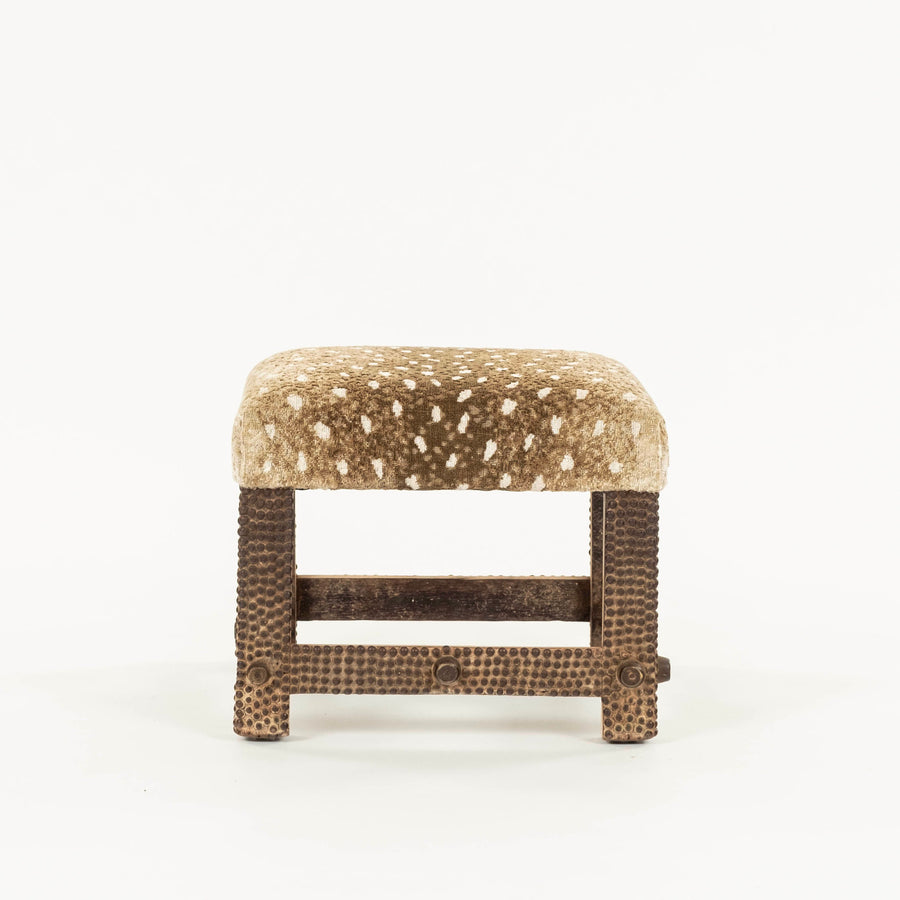 19th Century Ashanti Ghana King Axis Antelope Linen Stool