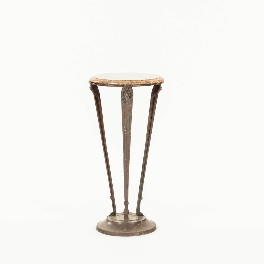 Neoclassical Iron and Marble Side Occassional Table