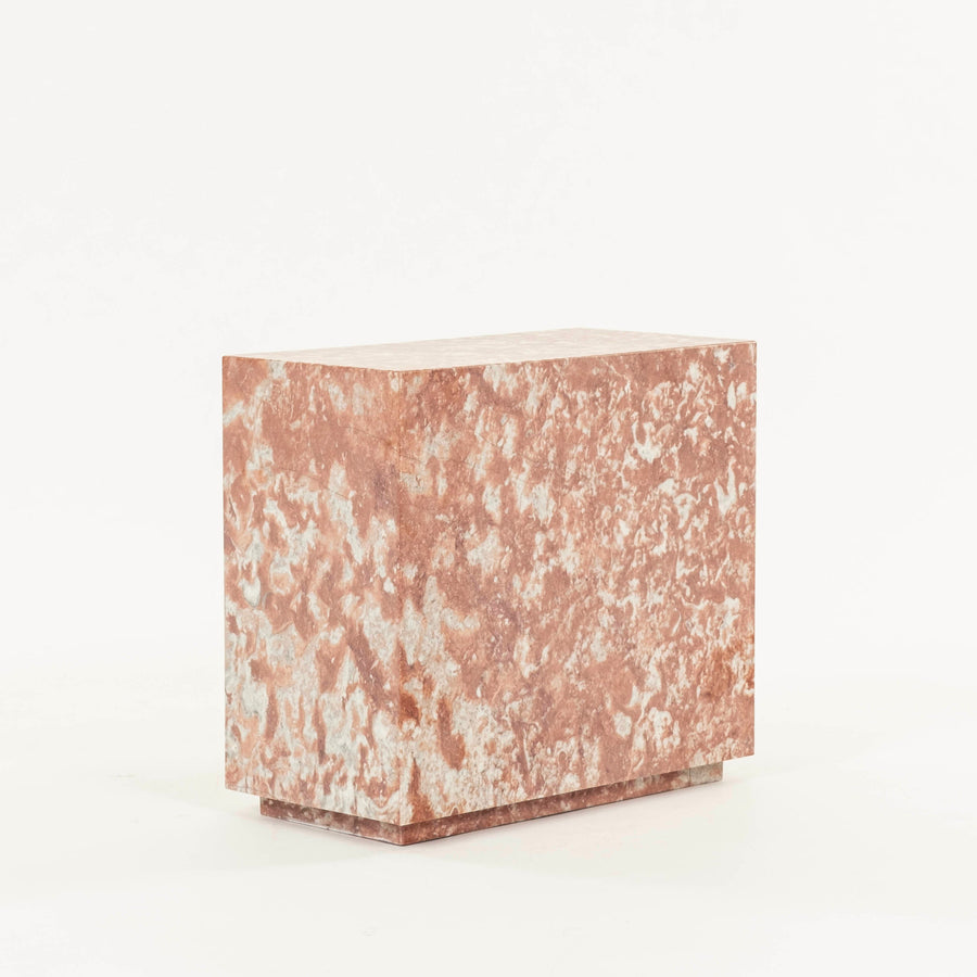 Red Rosso Merlino Marble Side End Table