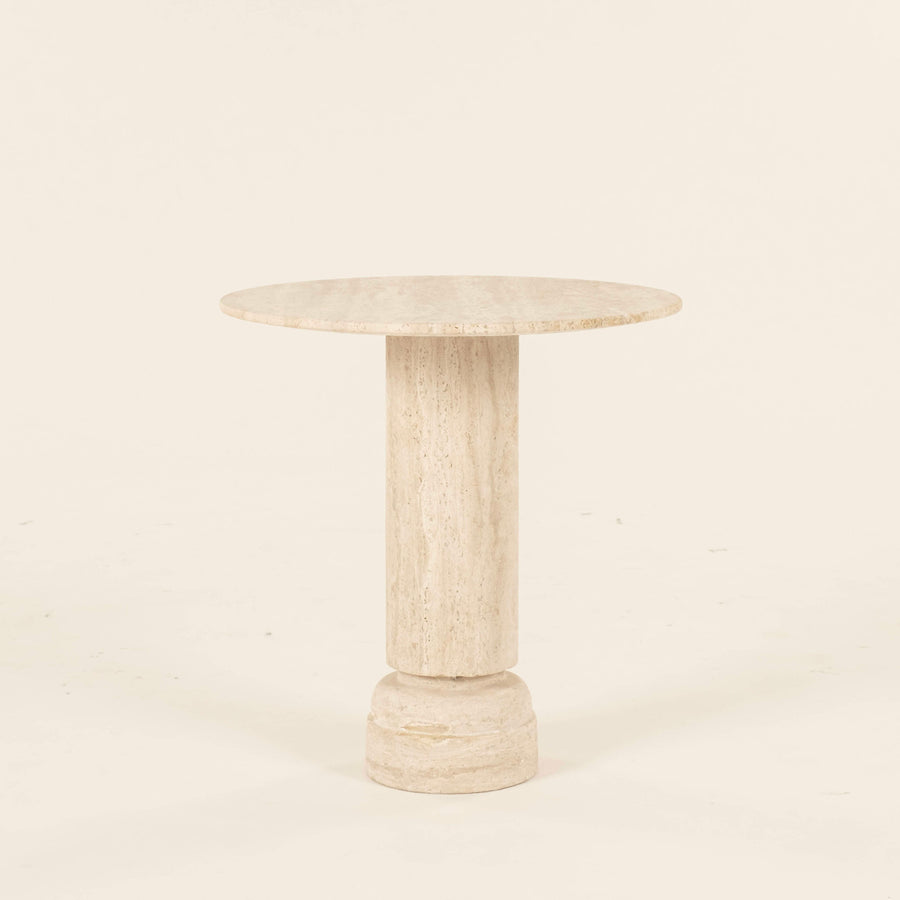 Honed Travertine Occasional Side Table