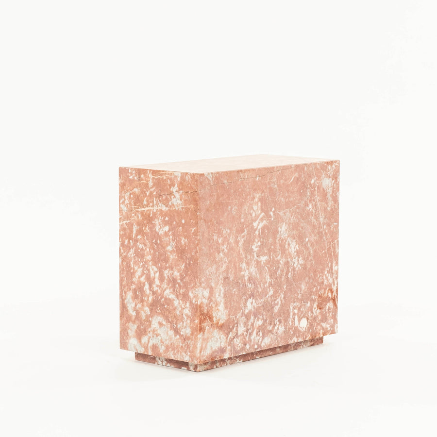 Red Rosso Merlino Marble Side End Table