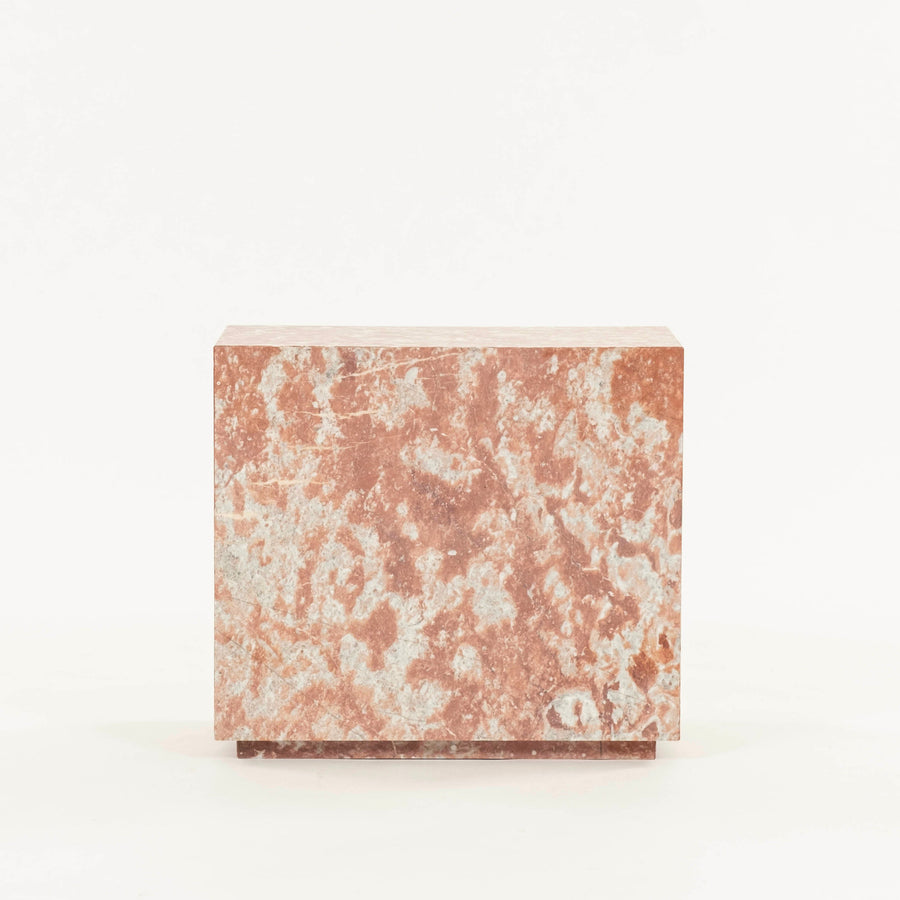 Red Rosso Merlino Marble Side End Table