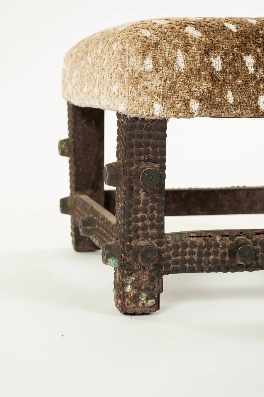 19th Century Ashanti Ghana King Axis Antelope Linen Stool