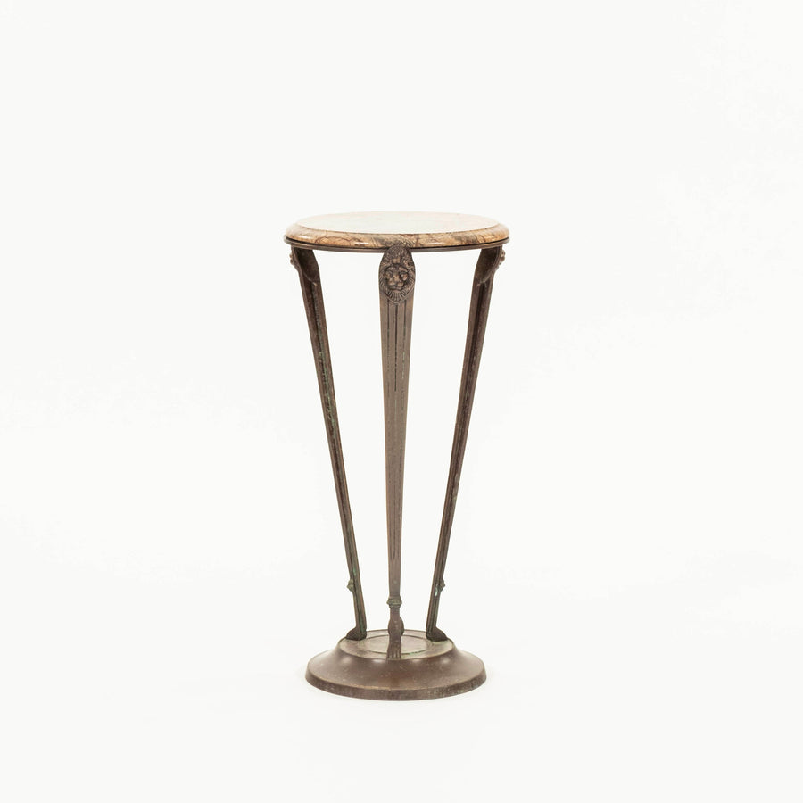 Neoclassical Iron and Marble Side Occassional Table