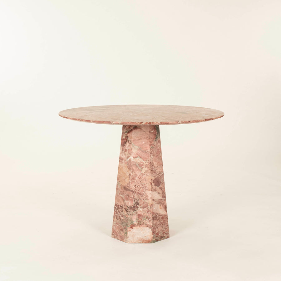 Honed Pink Rouge Fleur de Pecher Marble Center Table