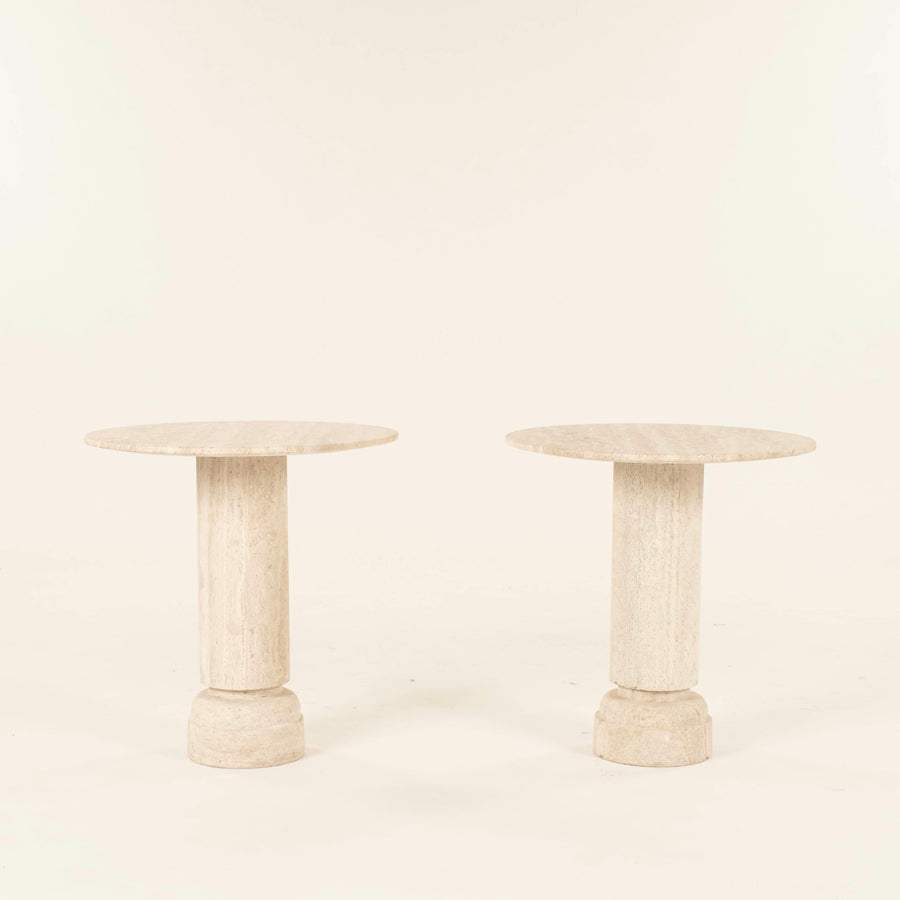 Honed Travertine Occasional Side Table