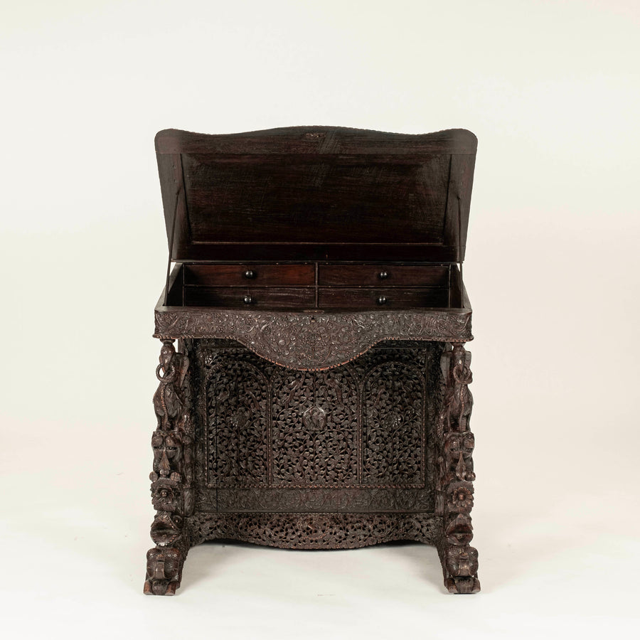 19th Century Anglo-Indian Rosewood Davenport Desk