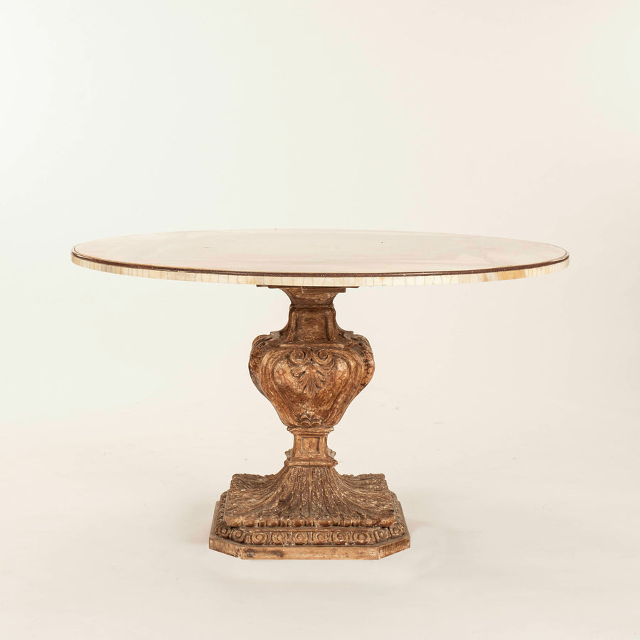 20th Century Pedestal Onyx Dining Table