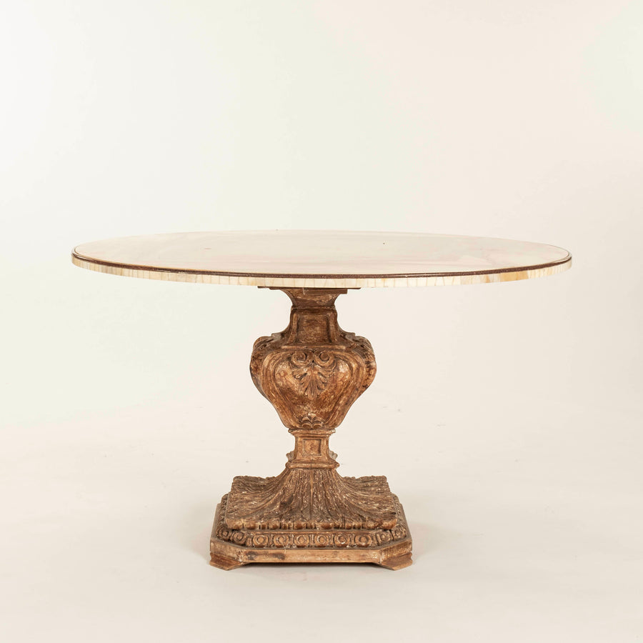 20th Century Pedestal Onyx Dining Table