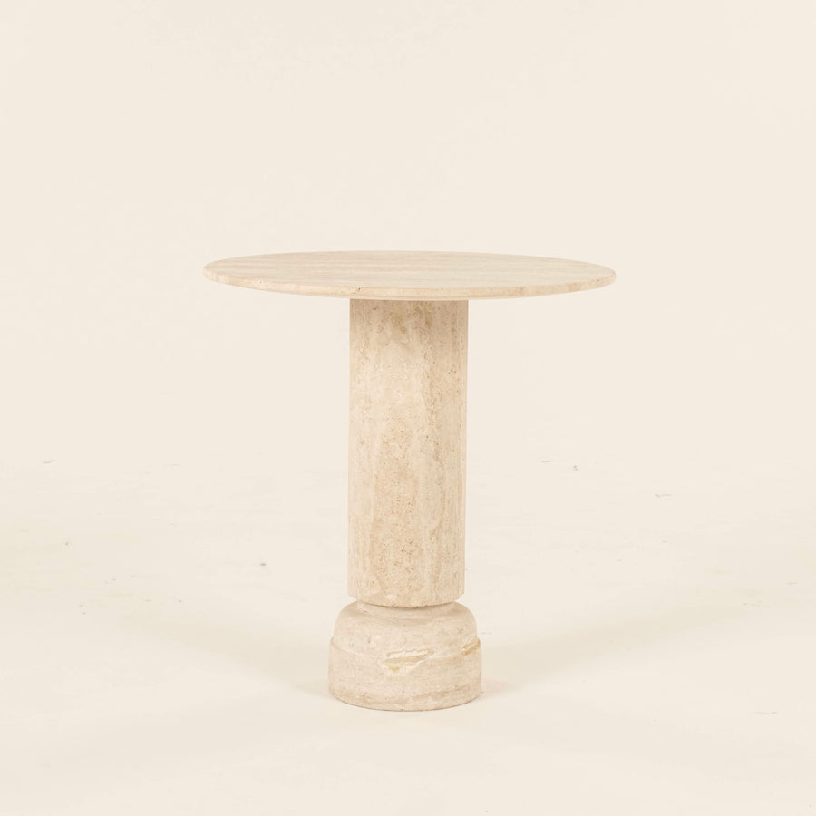 Honed Travertine Occasional Side Table