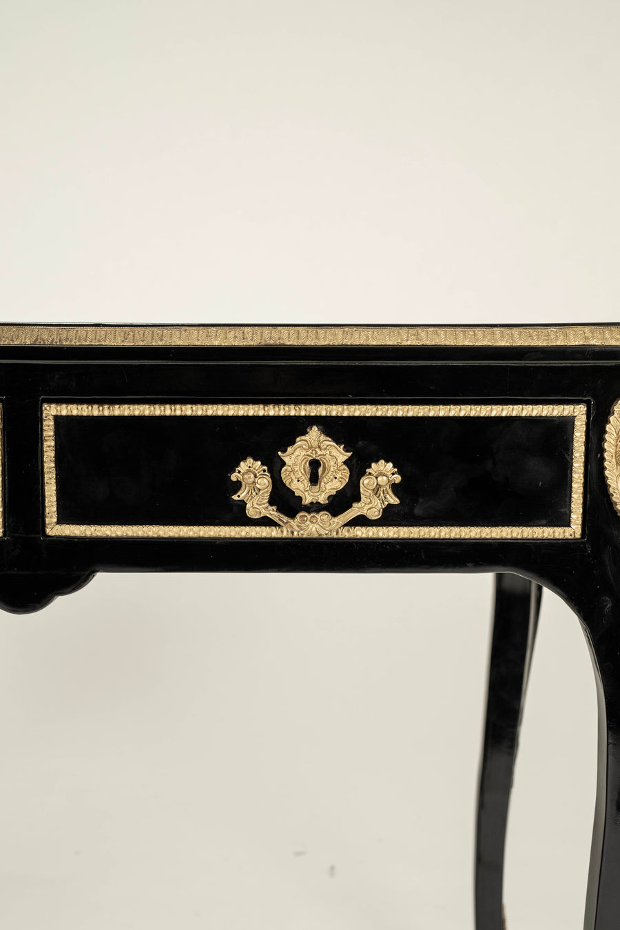 Regency Style Black Lacquered Desk