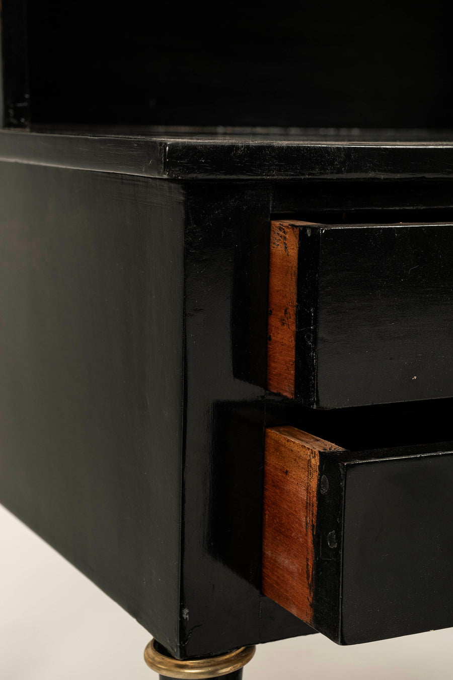 Pair French Ebonized Directoire Style Nightstands