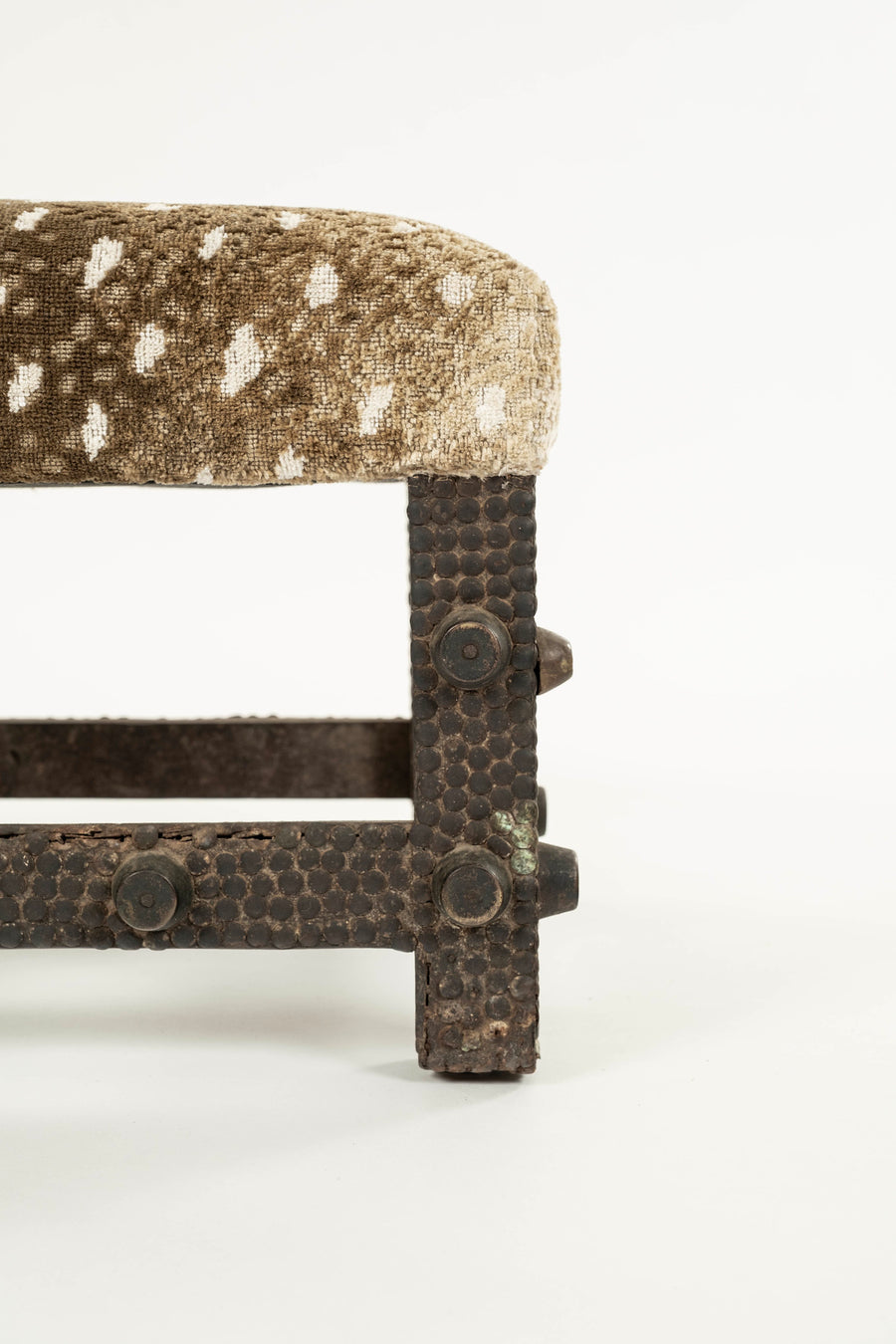 19th Century Ashanti Ghana King Axis Antelope Linen Stool