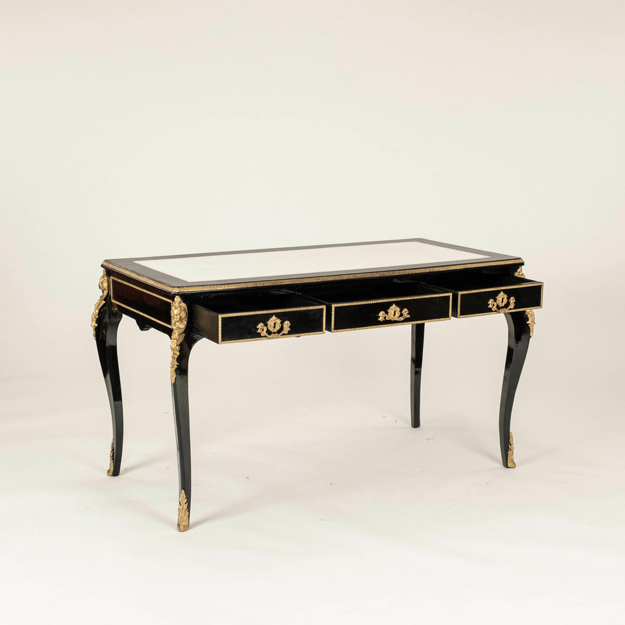 Regency Style Black Lacquered Desk