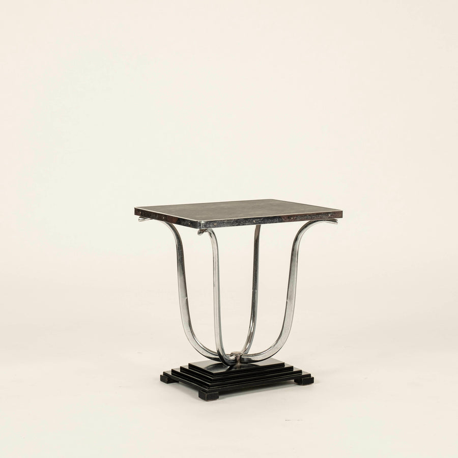 Chrome Art Deco Style End Table