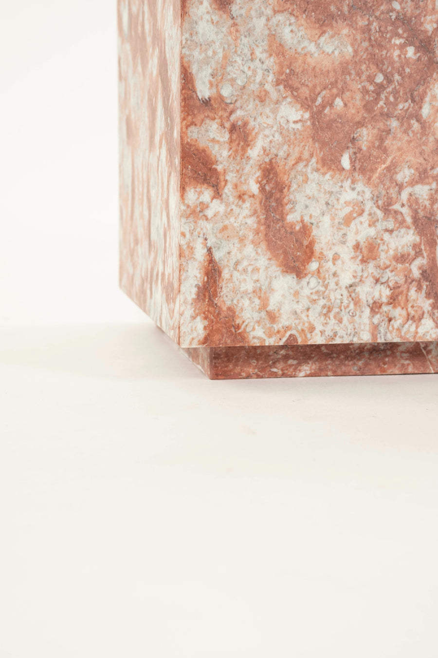 Red Rosso Merlino Marble Side End Table