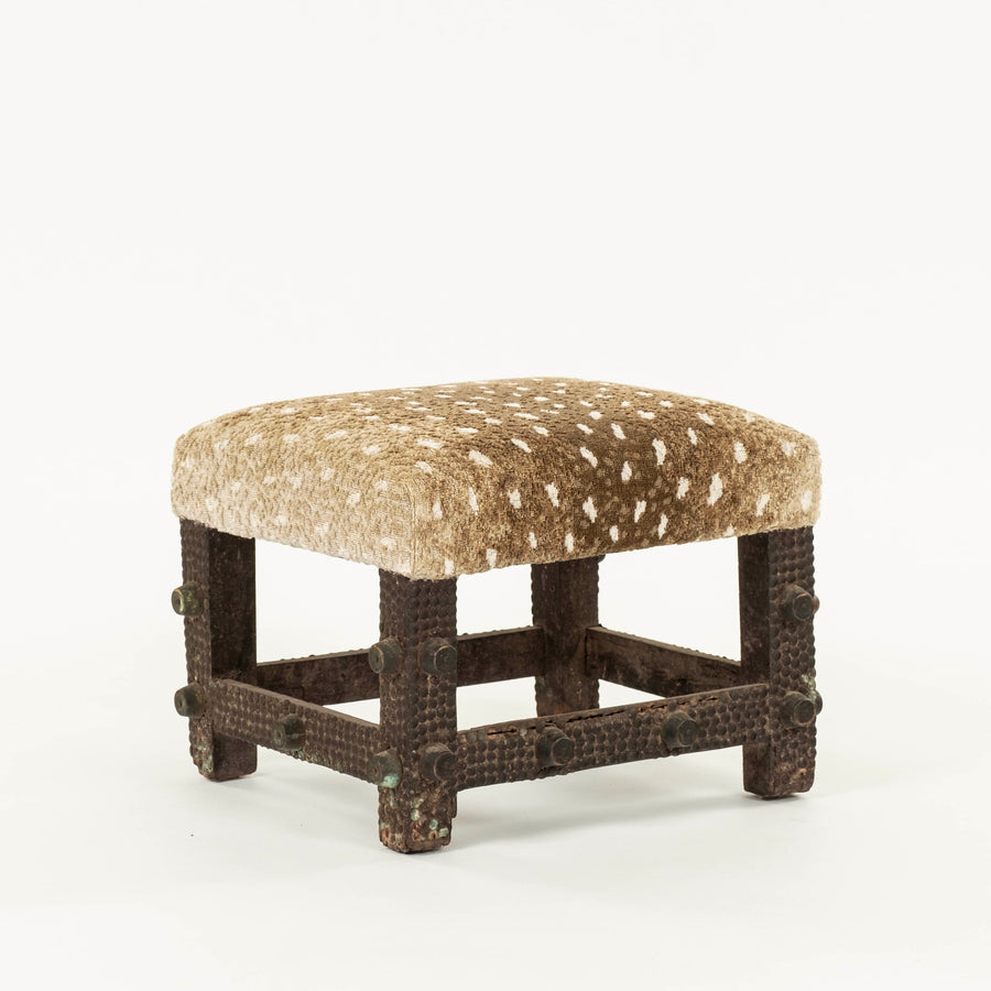 19th Century Ashanti Ghana King Axis Antelope Linen Stool