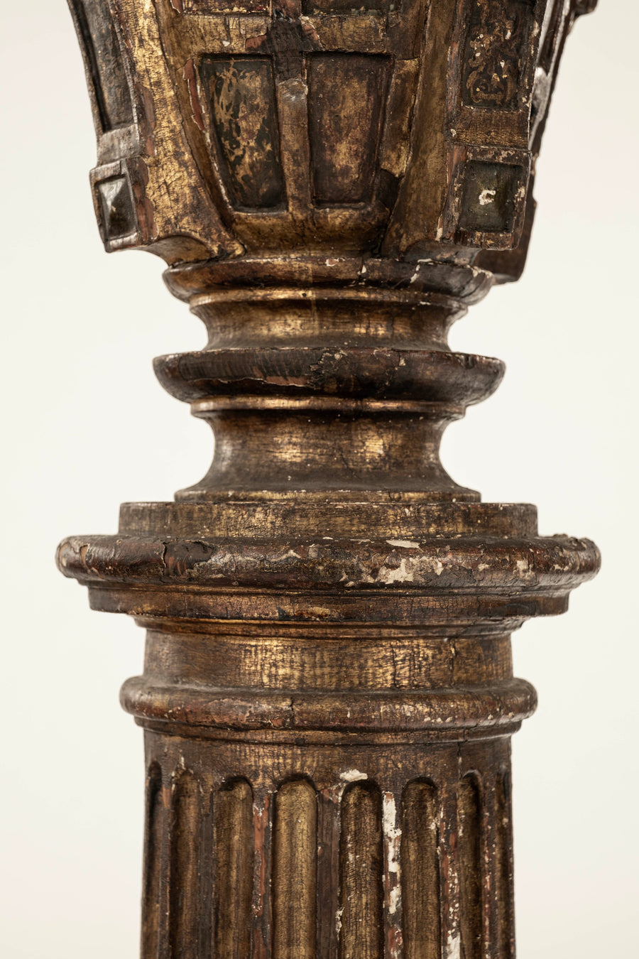 19th Century Pedestal With Carved Shell Detail