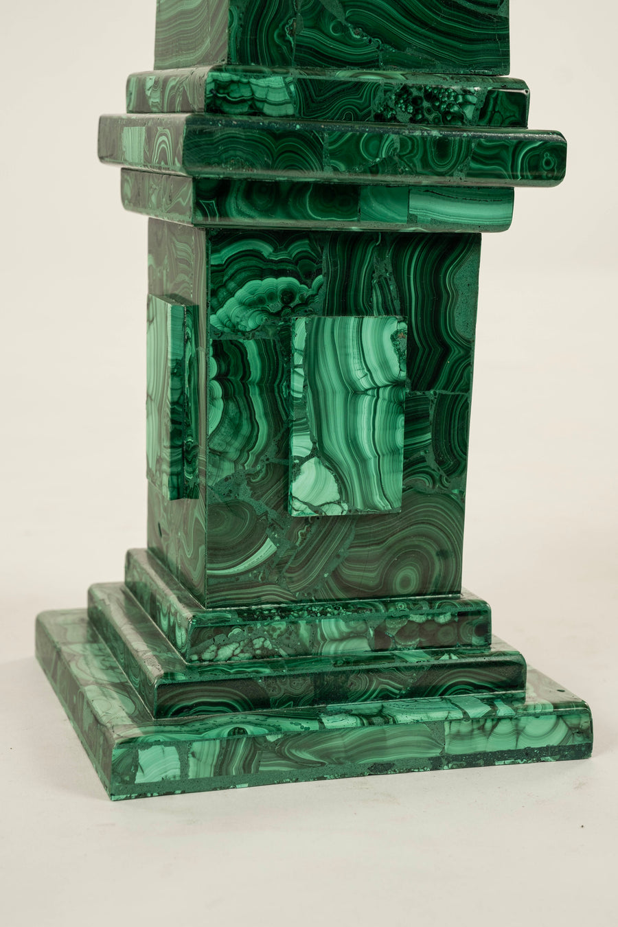 Pair Malachite Obelisks