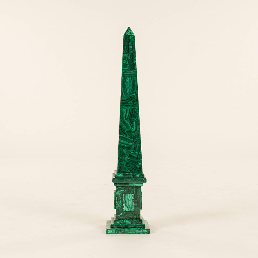 Pair Malachite Obelisks