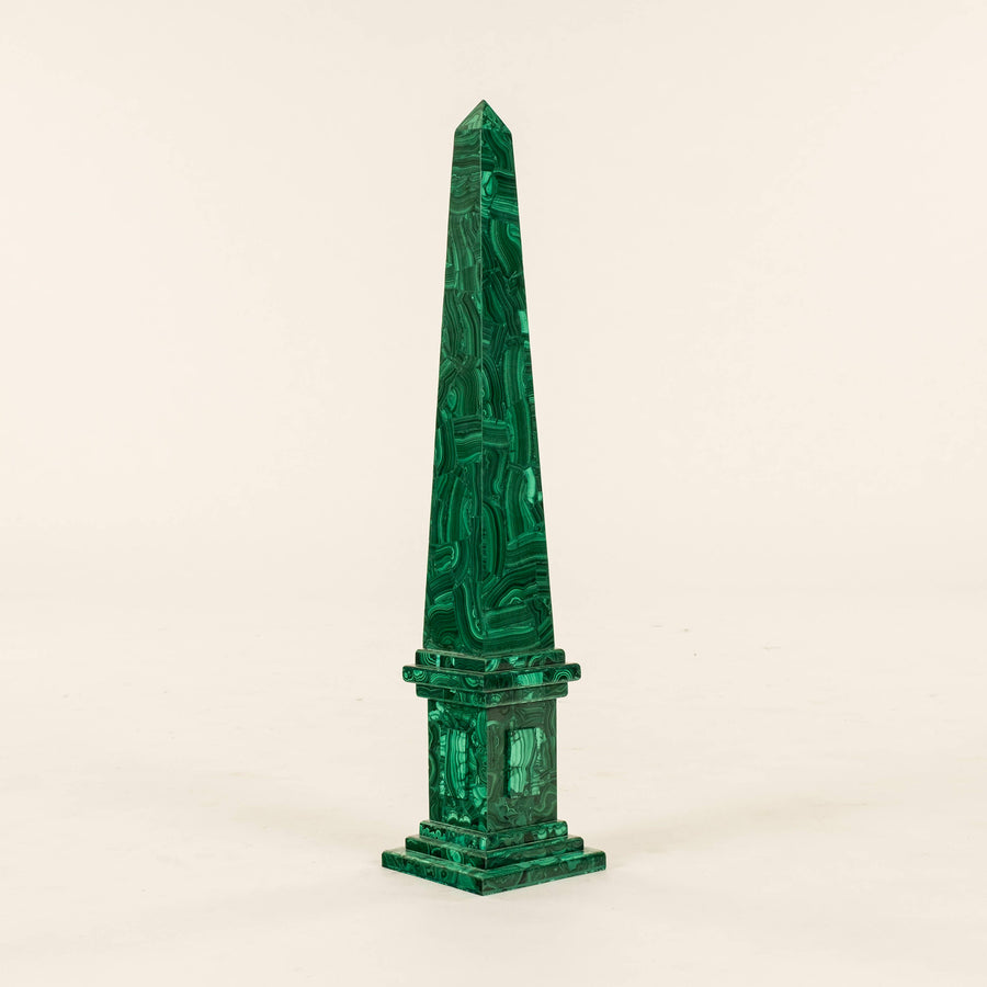 Pair Malachite Obelisks