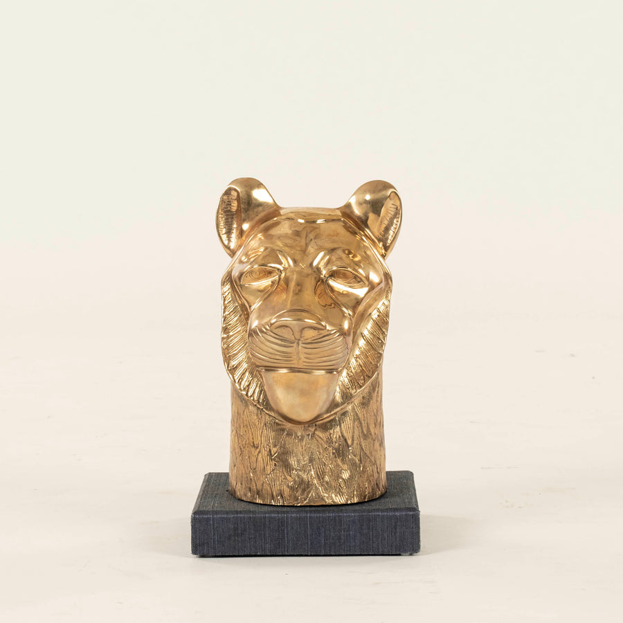 Vintage Chapman Brass Lioness Bust