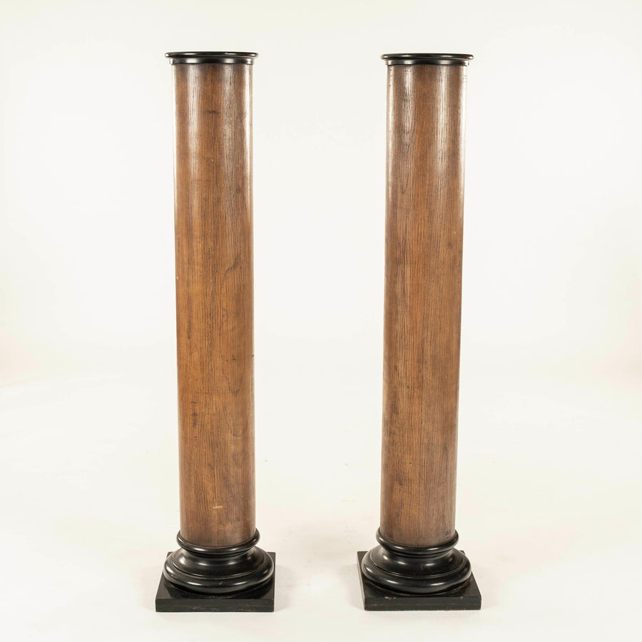 Pair Neoclassical Revival Style Column Pedestals