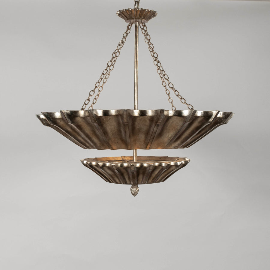 Silver Gilt Composite 2-Tier Chandelier