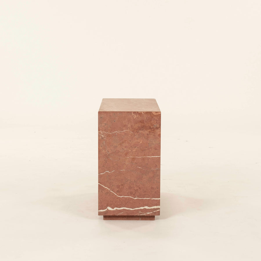 Red Rojo Alicante Marble Side End Table