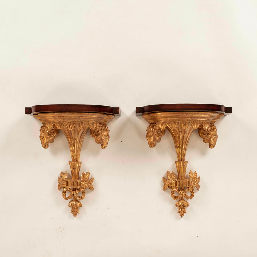 Pair 20th Century George III Style Wall Shelves