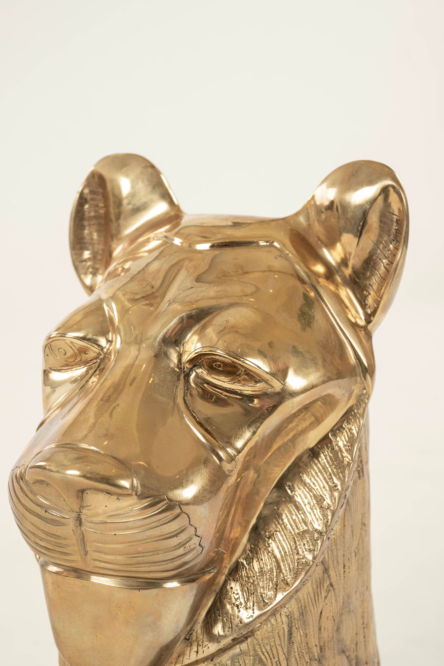 Vintage Chapman Brass Lioness Bust