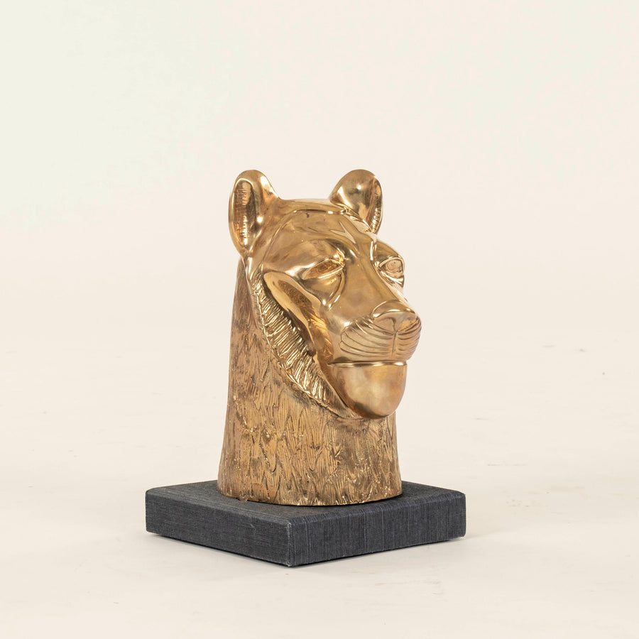 Vintage Chapman Brass Lioness Bust