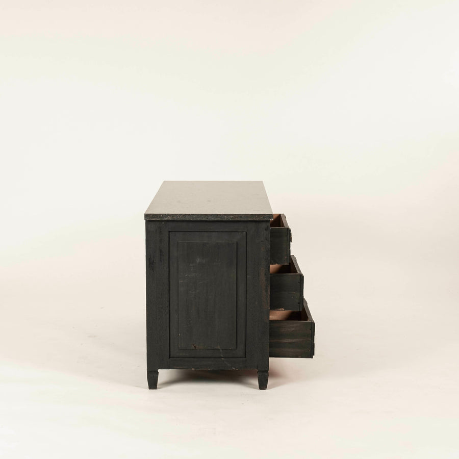 Pair Directoire Style Black Ebonized Commodes