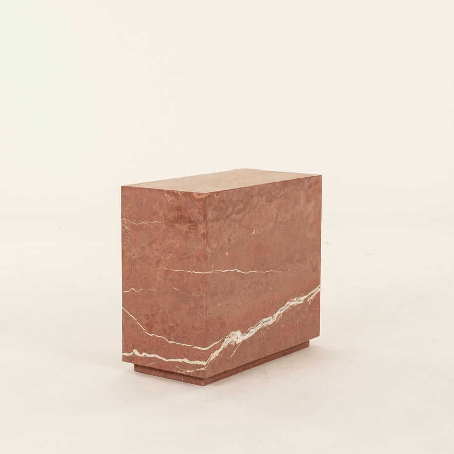 Red Rojo Alicante Marble Side End Table