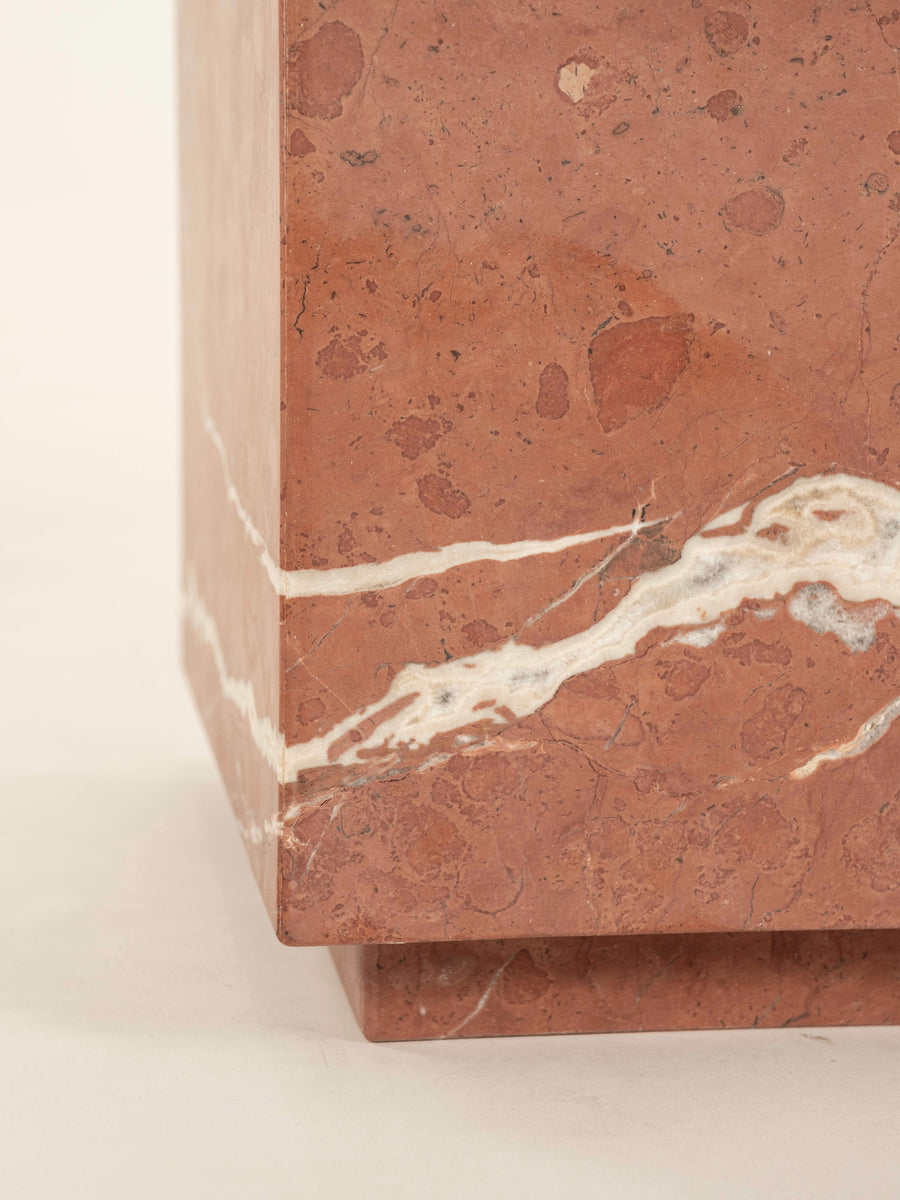 Red Rojo Alicante Marble Side End Table