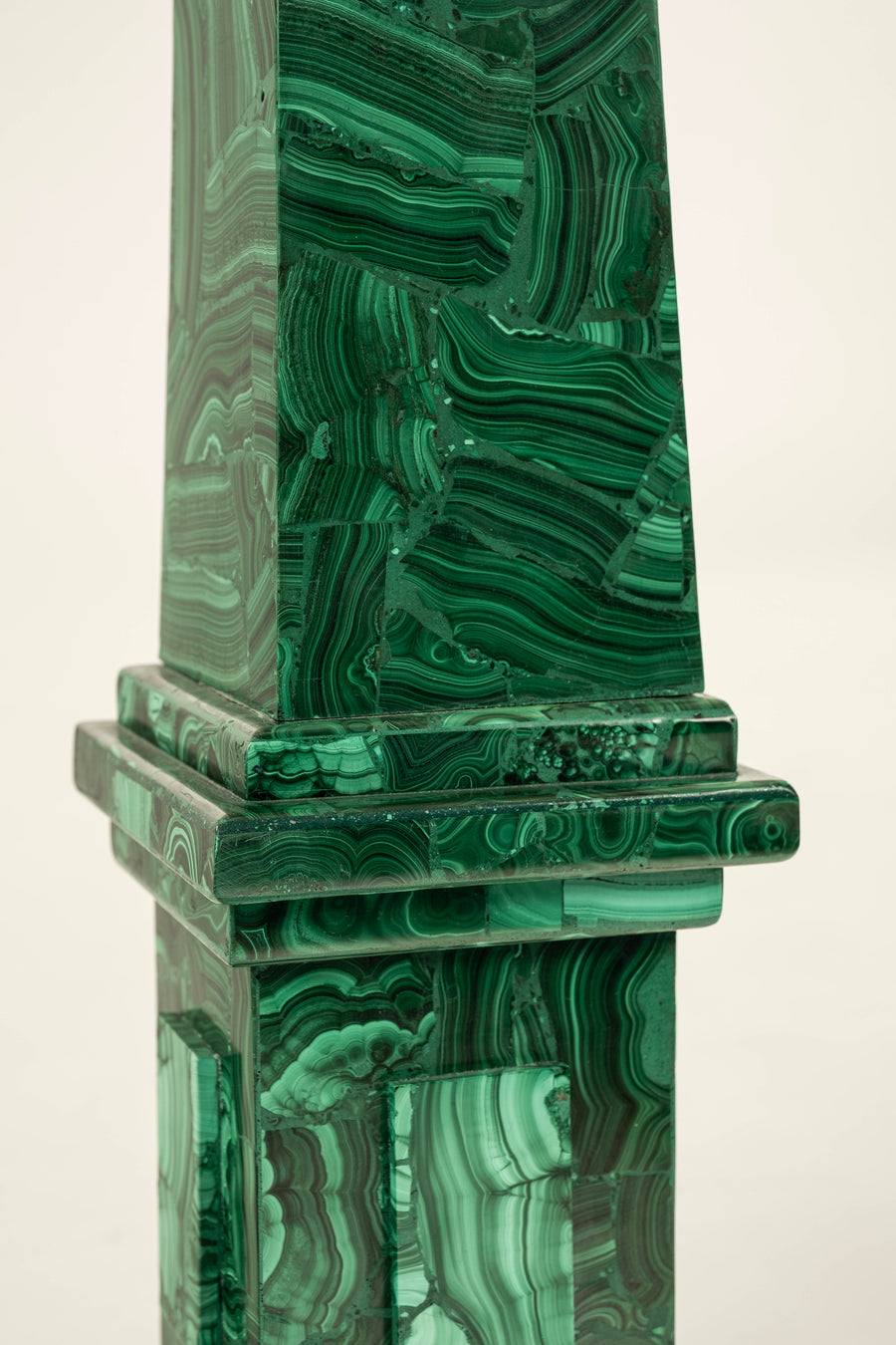 Pair Malachite Obelisks