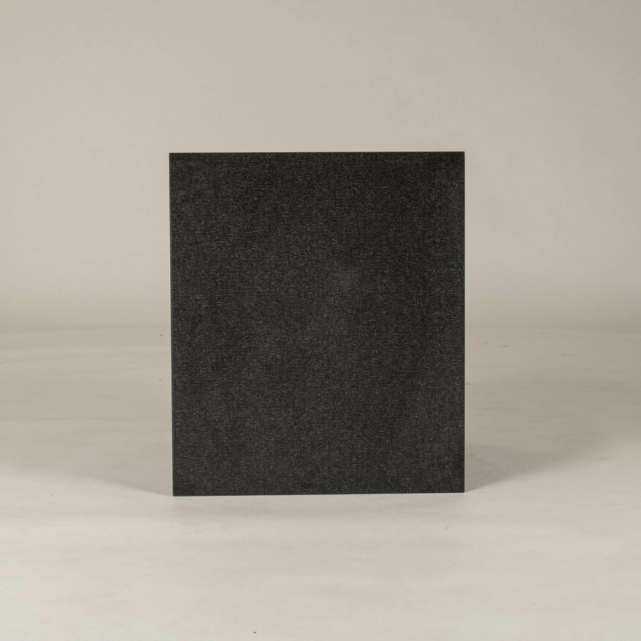 Cubist Hatched Black Granite Side Table