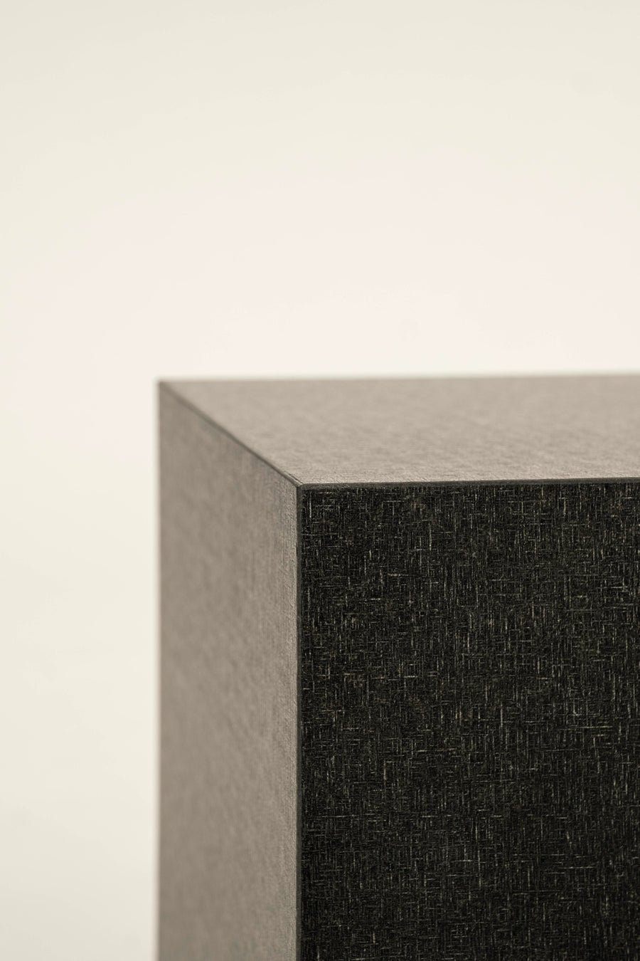 Cubist Hatched Black Granite Side Table